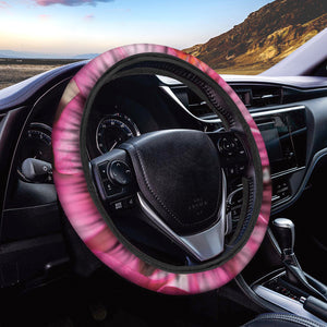 Pink Plumeria Flower Print Car Steering Wheel Cover