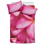 Pink Plumeria Flower Print Duvet Cover Bedding Set