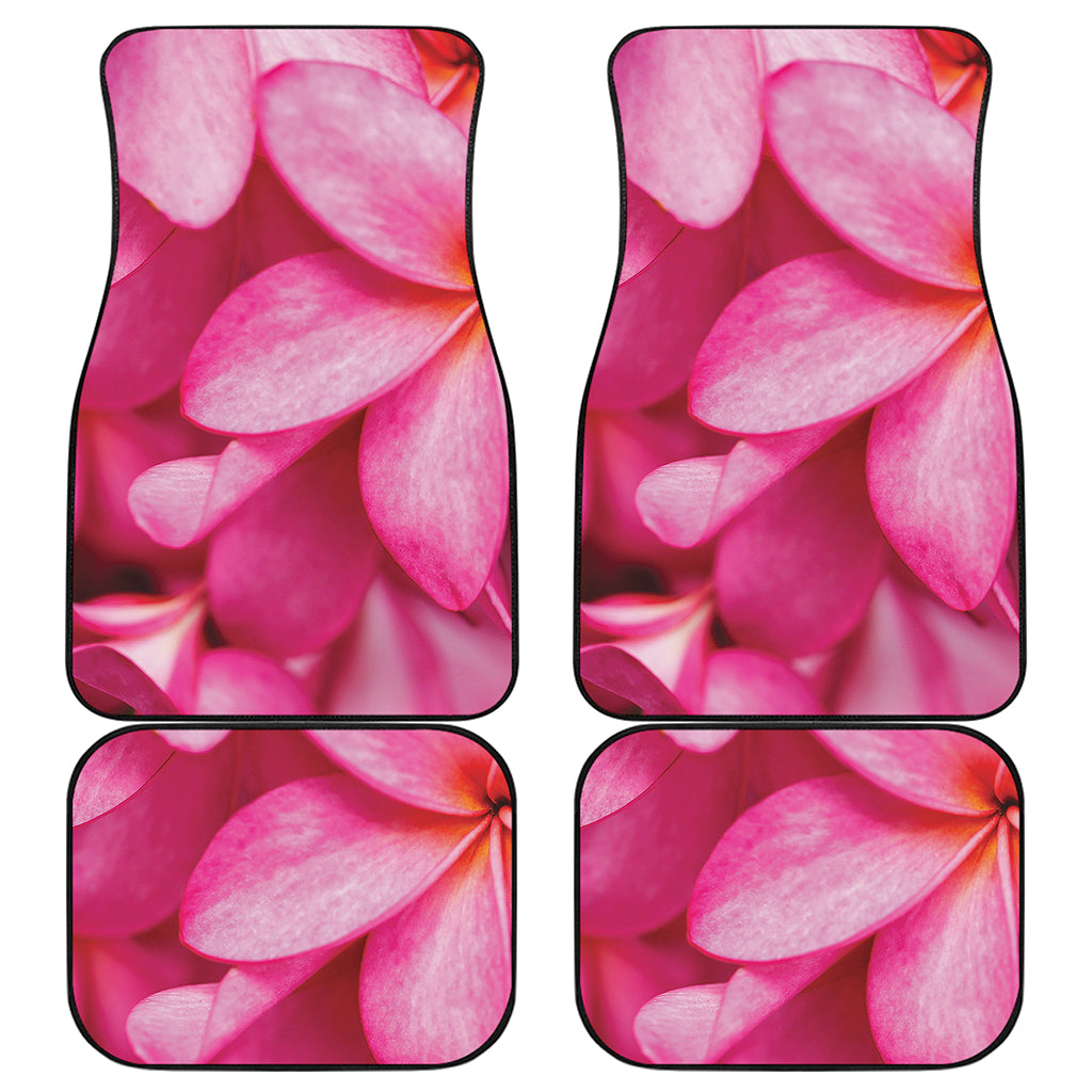 Pink Plumeria Flower Print Front and Back Car Floor Mats