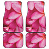 Pink Plumeria Flower Print Front and Back Car Floor Mats