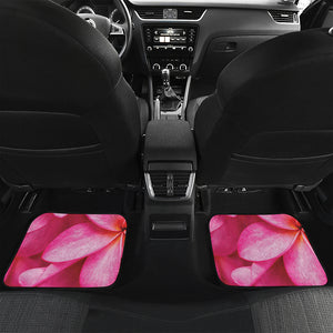 Pink Plumeria Flower Print Front and Back Car Floor Mats