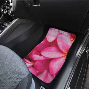 Pink Plumeria Flower Print Front and Back Car Floor Mats