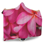 Pink Plumeria Flower Print Hooded Blanket