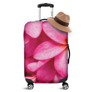 Pink Plumeria Flower Print Luggage Cover