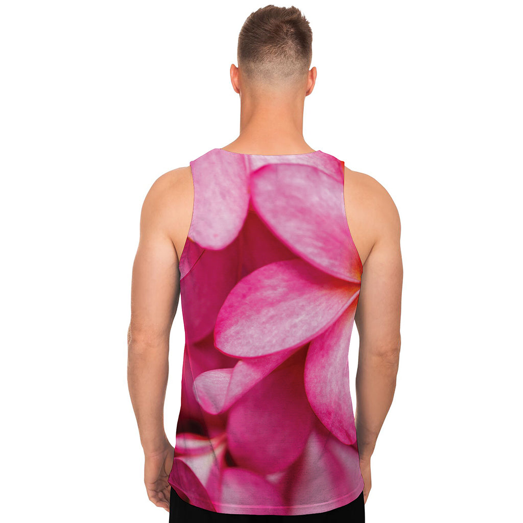 Pink Plumeria Flower Print Men's Tank Top