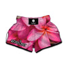 Pink Plumeria Flower Print Muay Thai Boxing Shorts