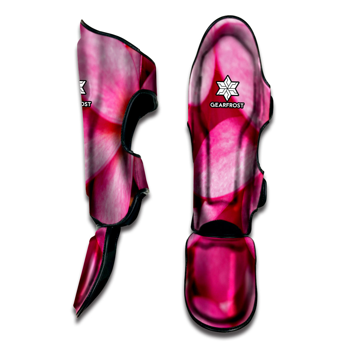 Pink Plumeria Flower Print Muay Thai Shin Guard