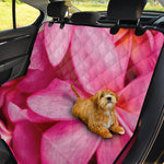 Pink Plumeria Flower Print Pet Car Back Seat Cover