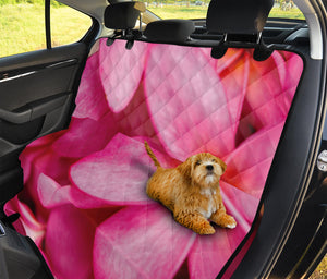 Pink Plumeria Flower Print Pet Car Back Seat Cover