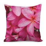 Pink Plumeria Flower Print Pillow Cover