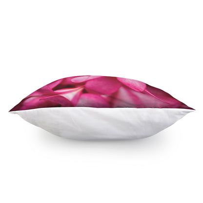 Pink Plumeria Flower Print Pillow Cover