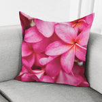 Pink Plumeria Flower Print Pillow Cover