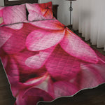 Pink Plumeria Flower Print Quilt Bed Set