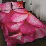 Pink Plumeria Flower Print Quilt Bed Set
