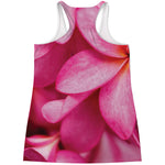 Pink Plumeria Flower Print Women's Racerback Tank Top