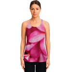Pink Plumeria Flower Print Women's Racerback Tank Top