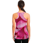 Pink Plumeria Flower Print Women's Racerback Tank Top