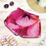 Pink Plumeria Flower Print Women's Shorts