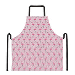 Pink Polka Dot Flamingo Pattern Print Apron