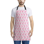 Pink Polka Dot Flamingo Pattern Print Apron