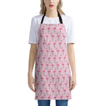 Pink Polka Dot Flamingo Pattern Print Apron