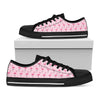 Pink Polka Dot Flamingo Pattern Print Black Low Top Shoes
