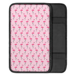 Pink Polka Dot Flamingo Pattern Print Car Center Console Cover