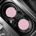 Pink Polka Dot Flamingo Pattern Print Car Coasters