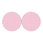 Pink Polka Dot Flamingo Pattern Print Car Coasters