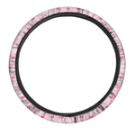 Pink Polka Dot Flamingo Pattern Print Car Steering Wheel Cover