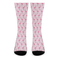 Pink Polka Dot Flamingo Pattern Print Crew Socks