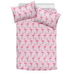 Pink Polka Dot Flamingo Pattern Print Duvet Cover Bedding Set