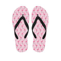 Pink Polka Dot Flamingo Pattern Print Flip Flops