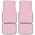 Pink Polka Dot Flamingo Pattern Print Front and Back Car Floor Mats
