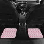 Pink Polka Dot Flamingo Pattern Print Front and Back Car Floor Mats