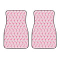 Pink Polka Dot Flamingo Pattern Print Front Car Floor Mats