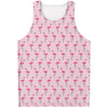 Pink Polka Dot Flamingo Pattern Print Men's Tank Top