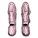 Pink Polka Dot Flamingo Pattern Print Muay Thai Shin Guard