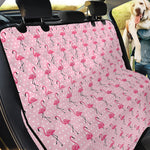 Pink Polka Dot Flamingo Pattern Print Pet Car Back Seat Cover