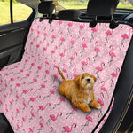 Pink Polka Dot Flamingo Pattern Print Pet Car Back Seat Cover