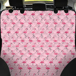 Pink Polka Dot Flamingo Pattern Print Pet Car Back Seat Cover