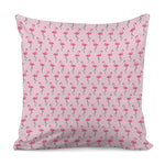 Pink Polka Dot Flamingo Pattern Print Pillow Cover