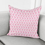 Pink Polka Dot Flamingo Pattern Print Pillow Cover