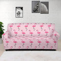 Pink Polka Dot Flamingo Pattern Print Sofa Cover