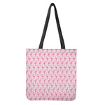 Pink Polka Dot Flamingo Pattern Print Tote Bag