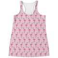 Pink Polka Dot Flamingo Pattern Print Women's Racerback Tank Top