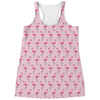 Pink Polka Dot Flamingo Pattern Print Women's Racerback Tank Top