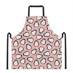 Pink Polka Dot Penguin Pattern Print Apron