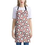 Pink Polka Dot Penguin Pattern Print Apron