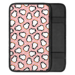 Pink Polka Dot Penguin Pattern Print Car Center Console Cover